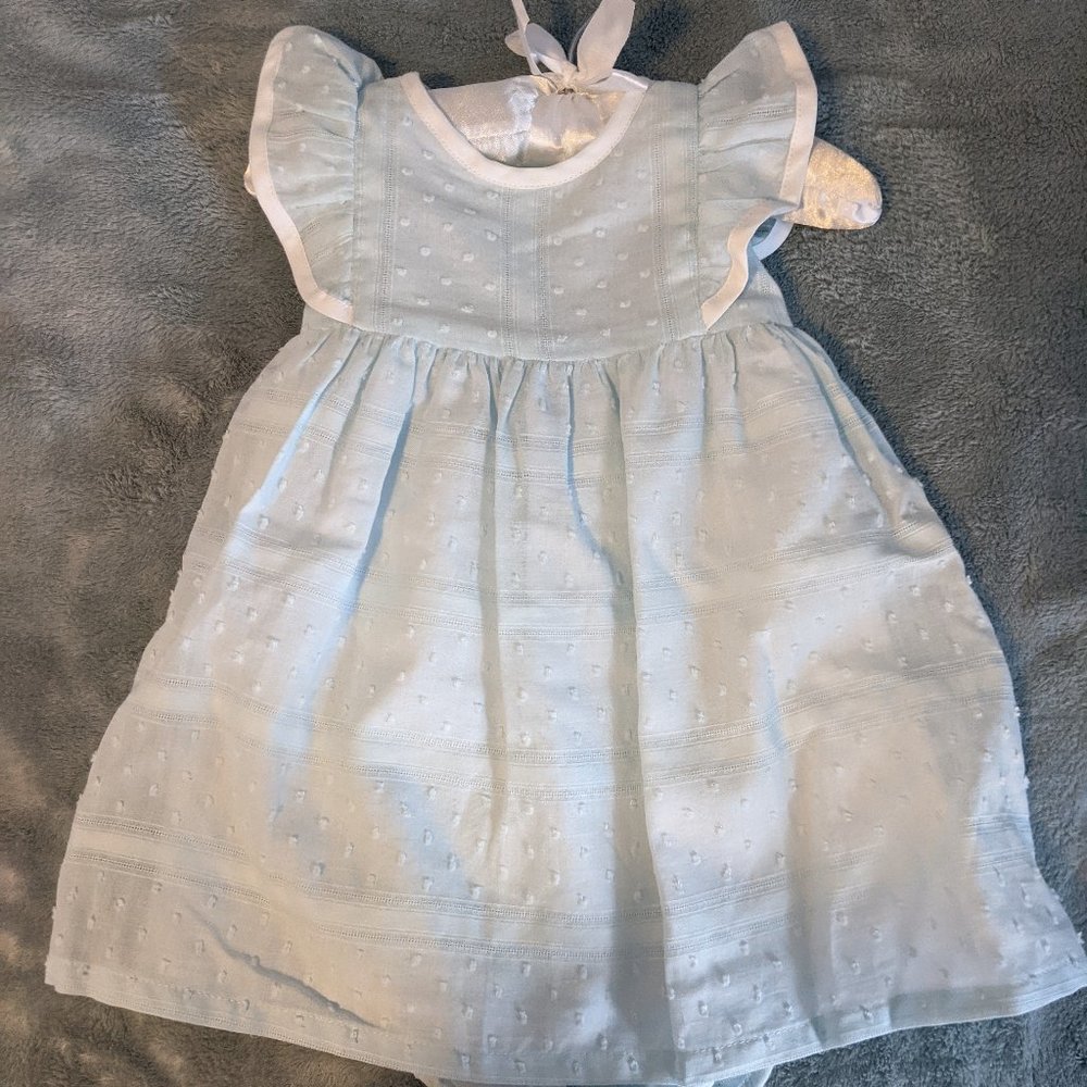 Edgehill Collection 6M pastel blue dress with bloomers